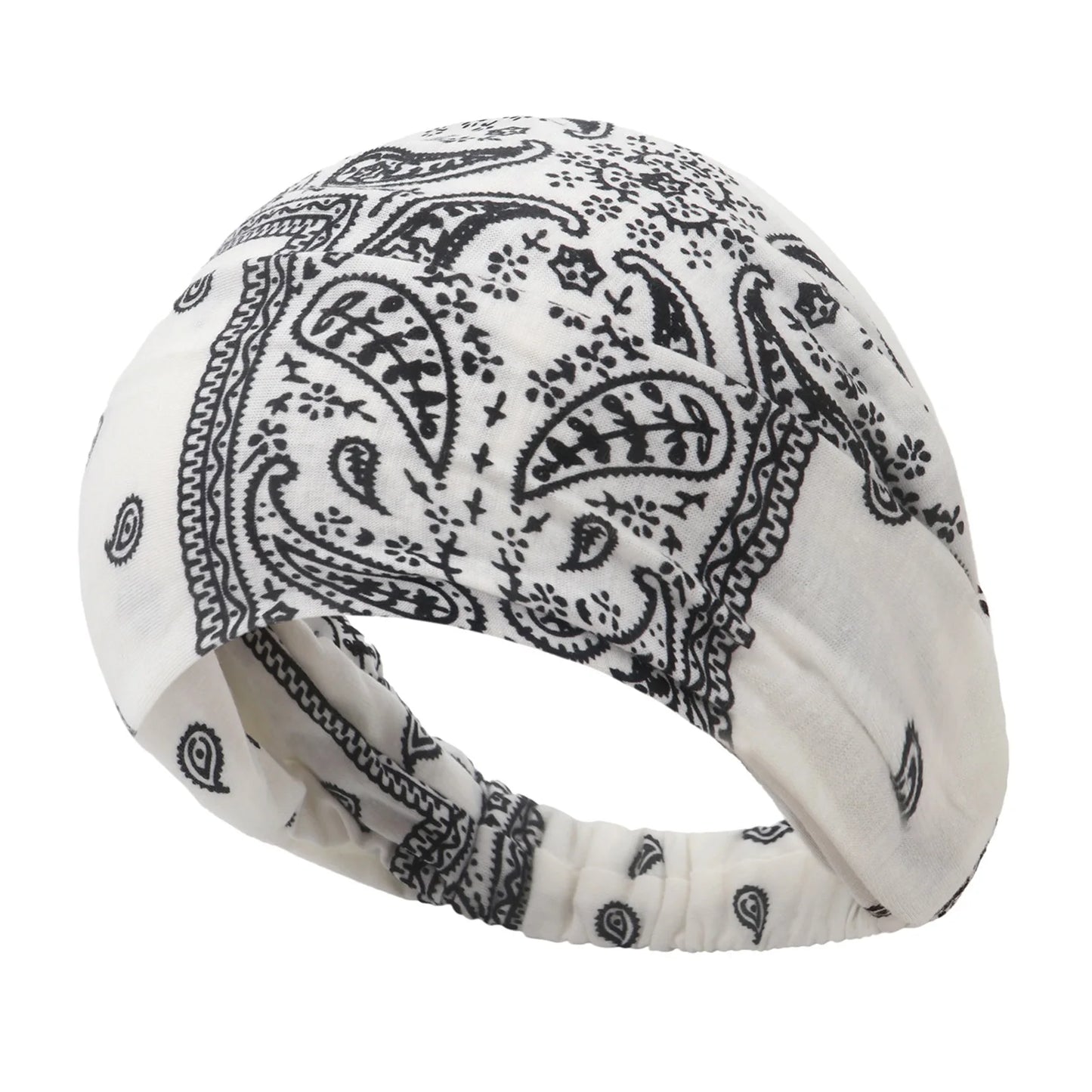New Boho Women Bandana Headband Stretchy Wide Yoga Sweatbands Headwrap Vintage Bohemian Wide Hairband Hair Accessories