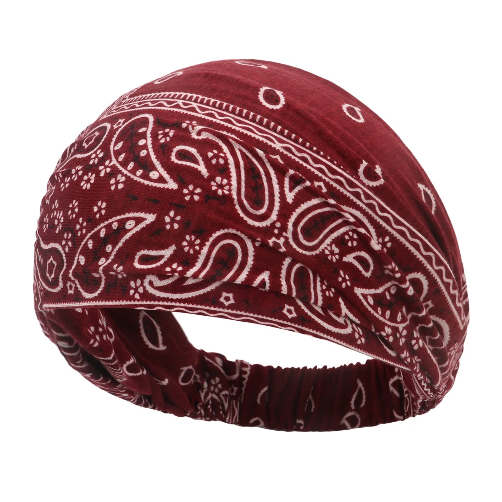 New Boho Women Bandana Headband Stretchy Wide Yoga Sweatbands Headwrap Vintage Bohemian Wide Hairband Hair Accessories