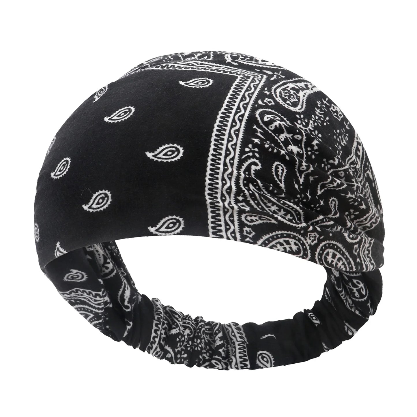 New Boho Women Bandana Headband Stretchy Wide Yoga Sweatbands Headwrap Vintage Bohemian Wide Hairband Hair Accessories