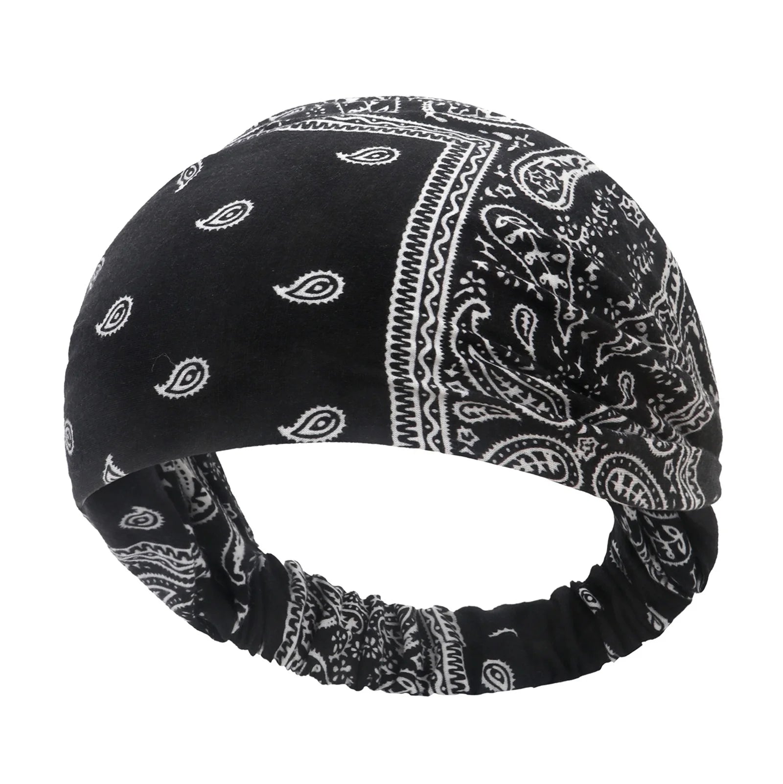 New Boho Women Bandana Headband Stretchy Wide Yoga Sweatbands Headwrap Vintage Bohemian Wide Hairband Hair Accessories