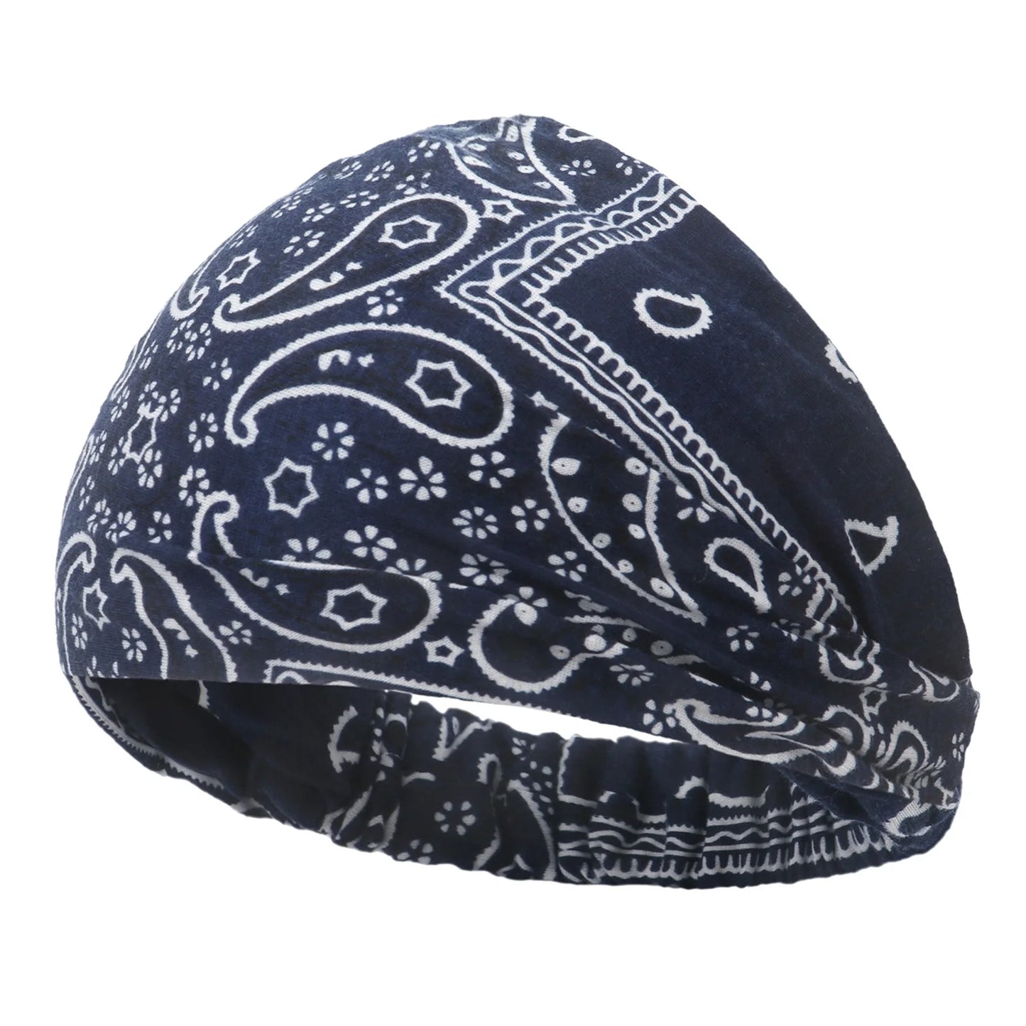 New Boho Women Bandana Headband Stretchy Wide Yoga Sweatbands Headwrap Vintage Bohemian Wide Hairband Hair Accessories