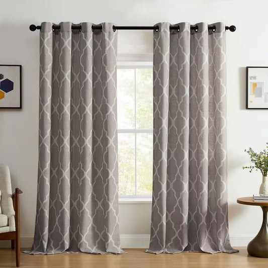 Medalia Room Darkening Geometric Window Curtain