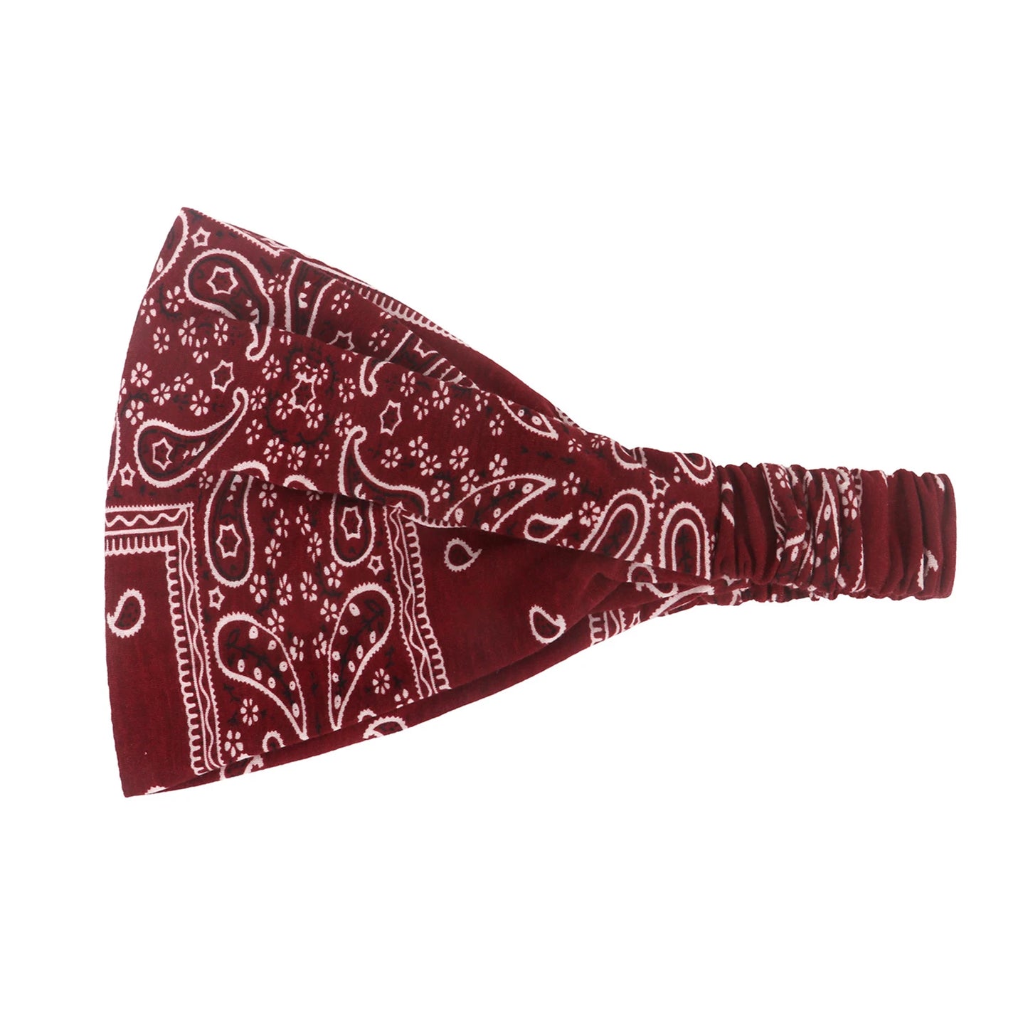 New Boho Women Bandana Headband Stretchy Wide Yoga Sweatbands Headwrap Vintage Bohemian Wide Hairband Hair Accessories