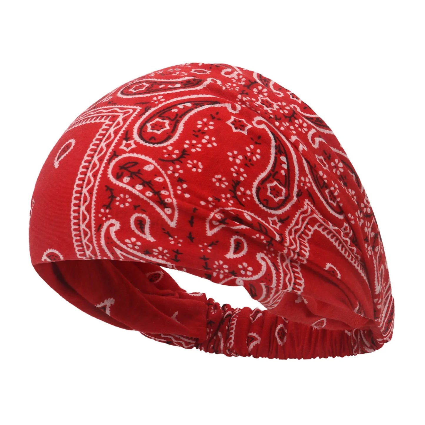 New Boho Women Bandana Headband Stretchy Wide Yoga Sweatbands Headwrap Vintage Bohemian Wide Hairband Hair Accessories